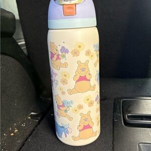 Winnie the Pooh Floral Stainless Water Bottle - Pastel Lavender Cap